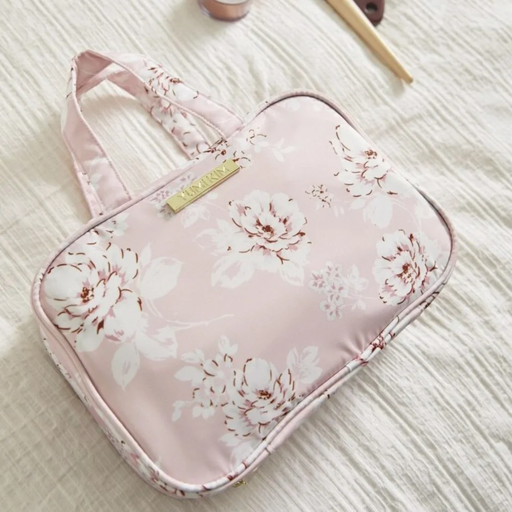 Yumi Kim Pink Flowers Makeup Travel Bags
